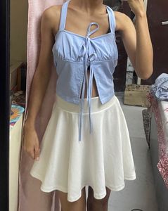 Cute Blue Halter Neck Top