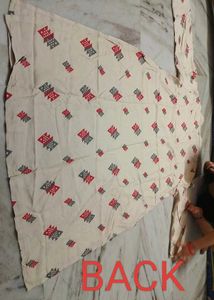 Cream Kurta with Red &amp; Grey Print