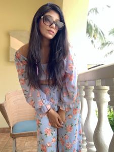 Blue Floral Palazzo Pants