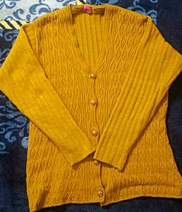 Vintage Mustard Knit Cardigan