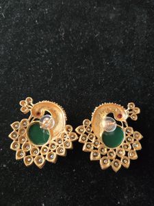 Exquisite Peacock Emerald Earrings