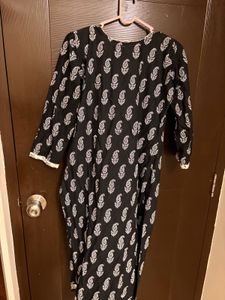 Classic Black Paisley Print Kurta