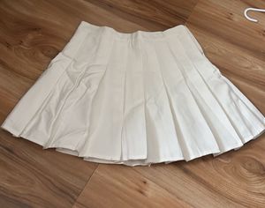 White Pleated Mini Skirt