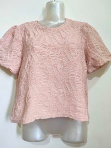 Chic Puff Sleeve Textured Top 34"-38"