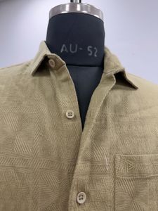 Men's Olive Green Textured Shirt