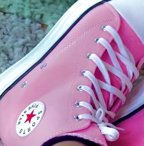 Pink High-Top Platform Sneakers