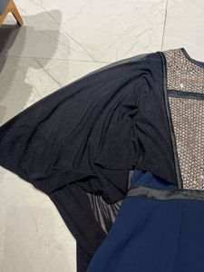 Elegant Navy Blue Dress with Sequin Detail