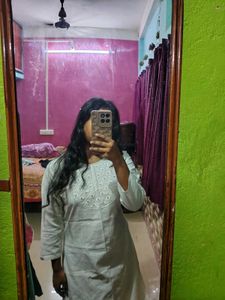 Elegant White Chikankari Kurta