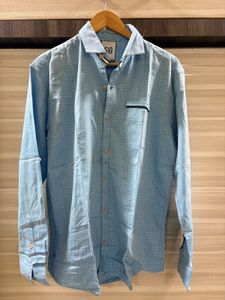 Men's Light Blue Printed Shirt