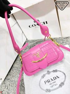 PRADA* *SIDONIE CROC-EFFECT SHOULDER BAG*