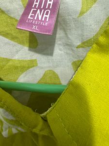 Lime Green Printed Button-Up Top coord set