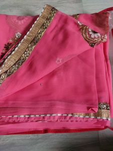 Beautiful Pink Embroidered Saree