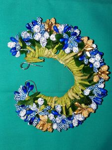 Blue &amp; White gold Floral Hair Accessory