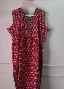 Pure Cotton &amp; organic Ikkat real mirror work Kurti
