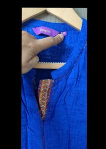 Blue A-Line Kurta _Looks Royal