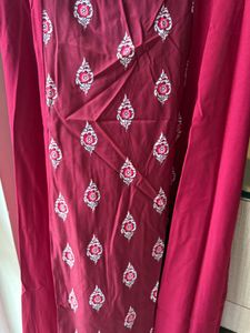 Burgundy Printed Dress 👗