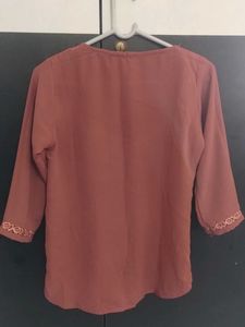 Elegant Embellished Neckline Blouse