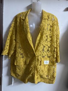 Yellow Lace Blazer