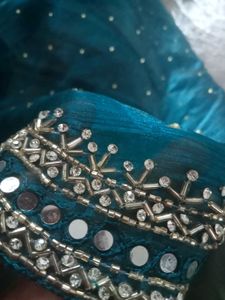 Stunning Teal handwork Embellished Saree