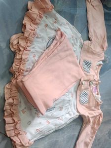 Cute Baby Girl's Cotton Pajama Set