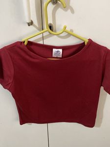 Maroon Cropped T-Shirt