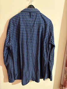 Men's Blue Striped Casual Shirt
