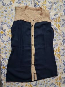 Stylish Navy Blue Sleeveless Top
