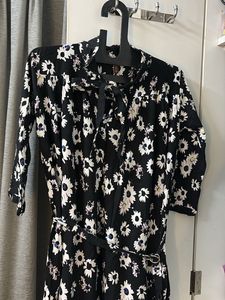 Black Floral Print Blouse