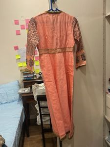 Beautiful Peach Embroidered Kurta