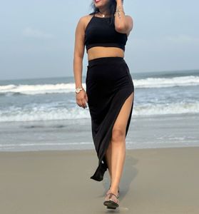 Sleek Black Two-Piece Outfit