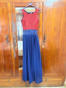 Sparkling Red &amp; Blue Maxi Dress