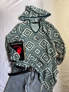Hooded Geometric Print hoodie