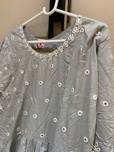 Grey Tiered Ethnic Traditional Gown