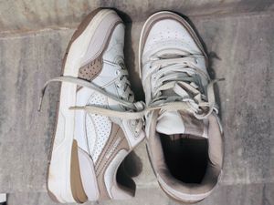 White Lace-Up Sneakers