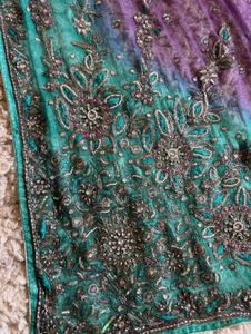 Beautiful Embellished Ombre Saree