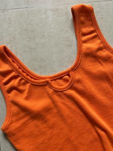 Orange &amp; Black Crop Tank Tops (2 Pc Set)
