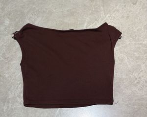 Chic Brown Crop Top