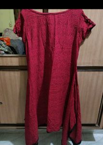 Elegant red crepe kurti