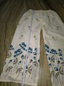 White Floral Print Kurta Set