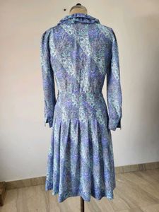 Vintage Paisley Print Midi Dress Length 42 Inches