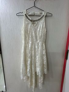 Elegant White Lace Party Dress