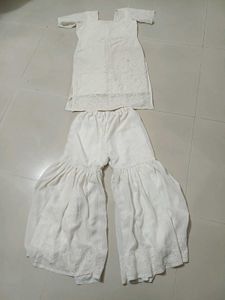 Elegant White Chikankari Kurta Set