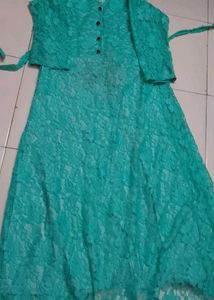 Elegant Teal Lace Gown