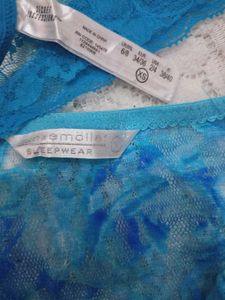 Blue Floral Nighty &amp; Panty Set