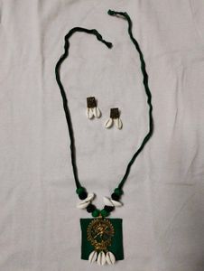 Unique Nataraja Pendant Necklace &amp; Earrings Set