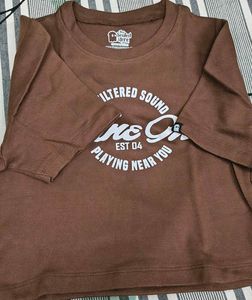 The souled store brown crop tshirt top