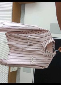 Striped Button-Up Shirt with Graphic Tee