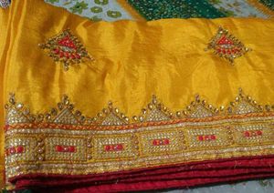 Vibrant Yellow Embroidered Saree