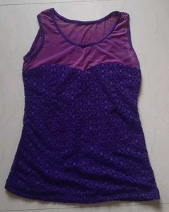 Purple Lace Sheer Top( with invisible flaws)