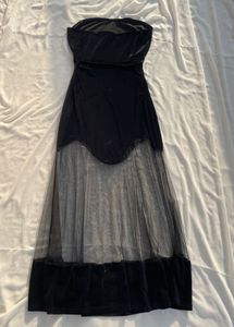 Elegant Black Strapless Maxi Dress